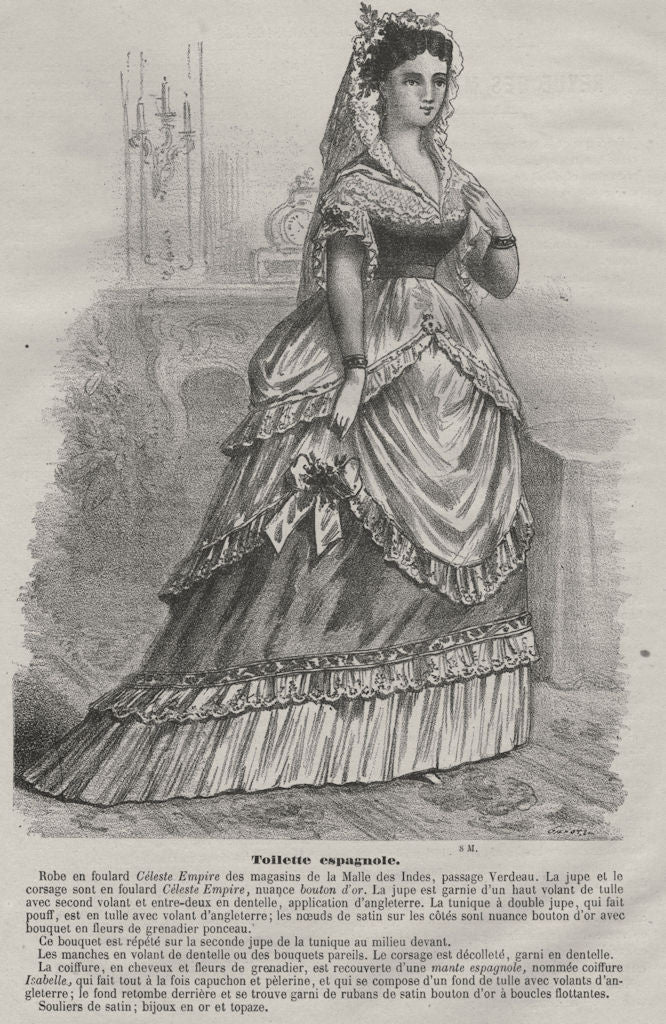 FASHION. Elegant Parisian ladies 1869 old antique vintage print picture